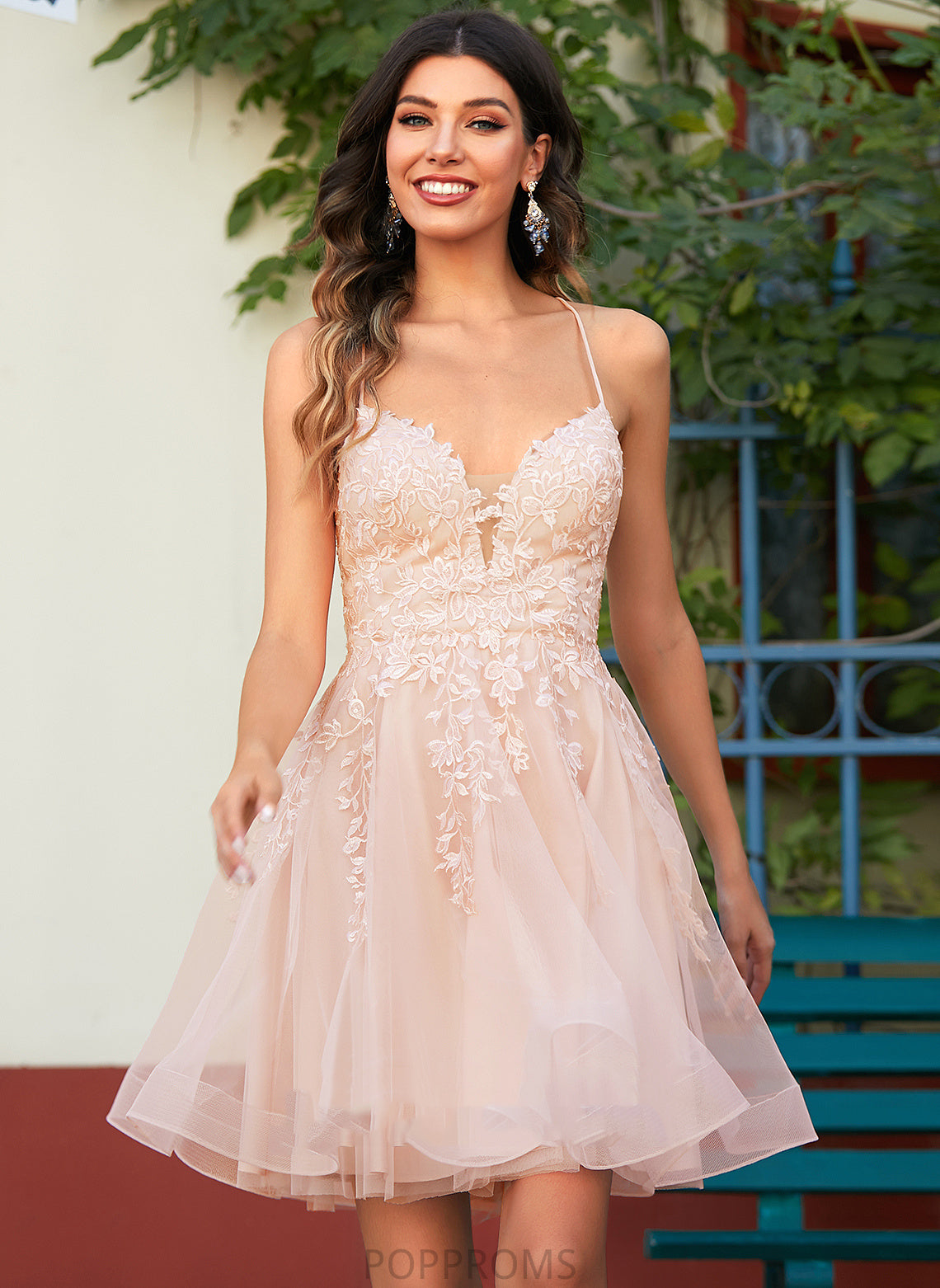 Homecoming Tulle With Homecoming Dresses A-Line Shannon Lace Sequins Dress V-neck Short/Mini