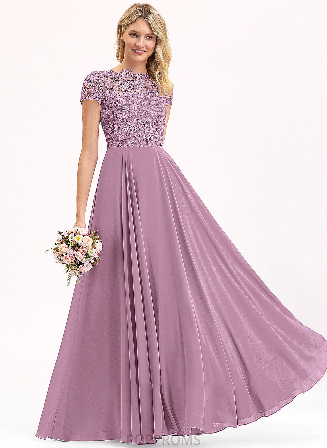 Length A-Line Fabric Silhouette Neckline Floor-Length Embellishment ScoopNeck Pockets Thea Sleeveless Spaghetti Staps Bridesmaid Dresses