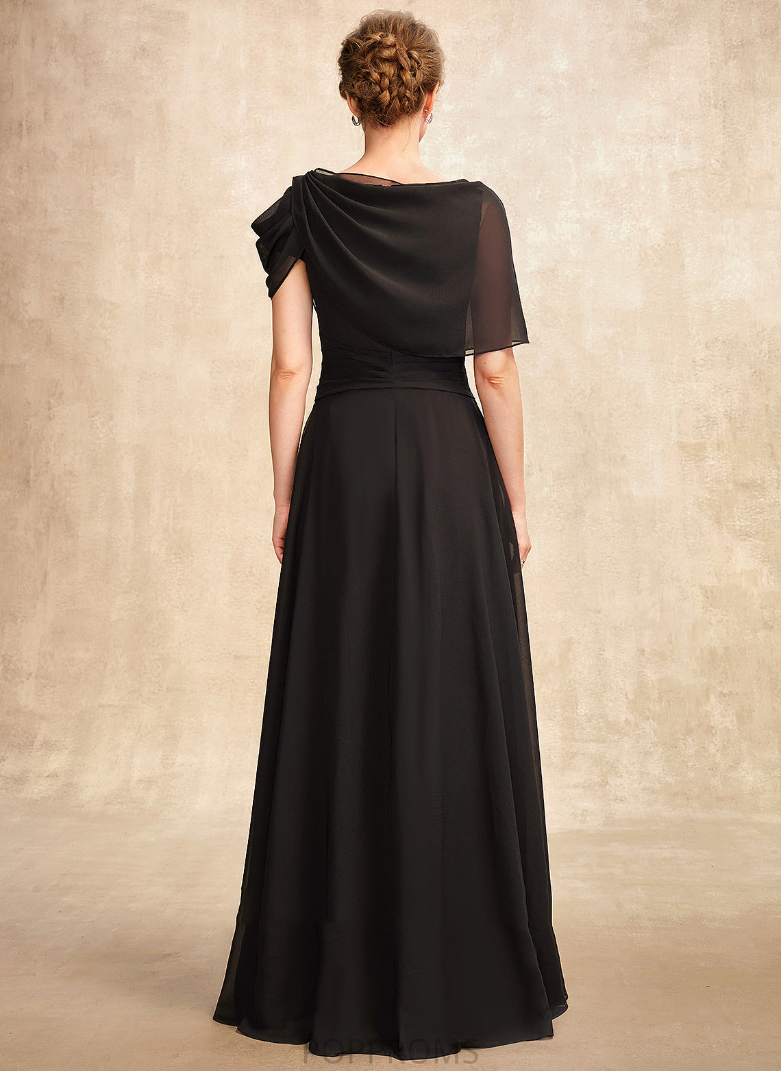 Summer Ruffle of Bride the Mother A-Line Beading Dress Chiffon With Scoop Neck Mother of the Bride Dresses Floor-Length