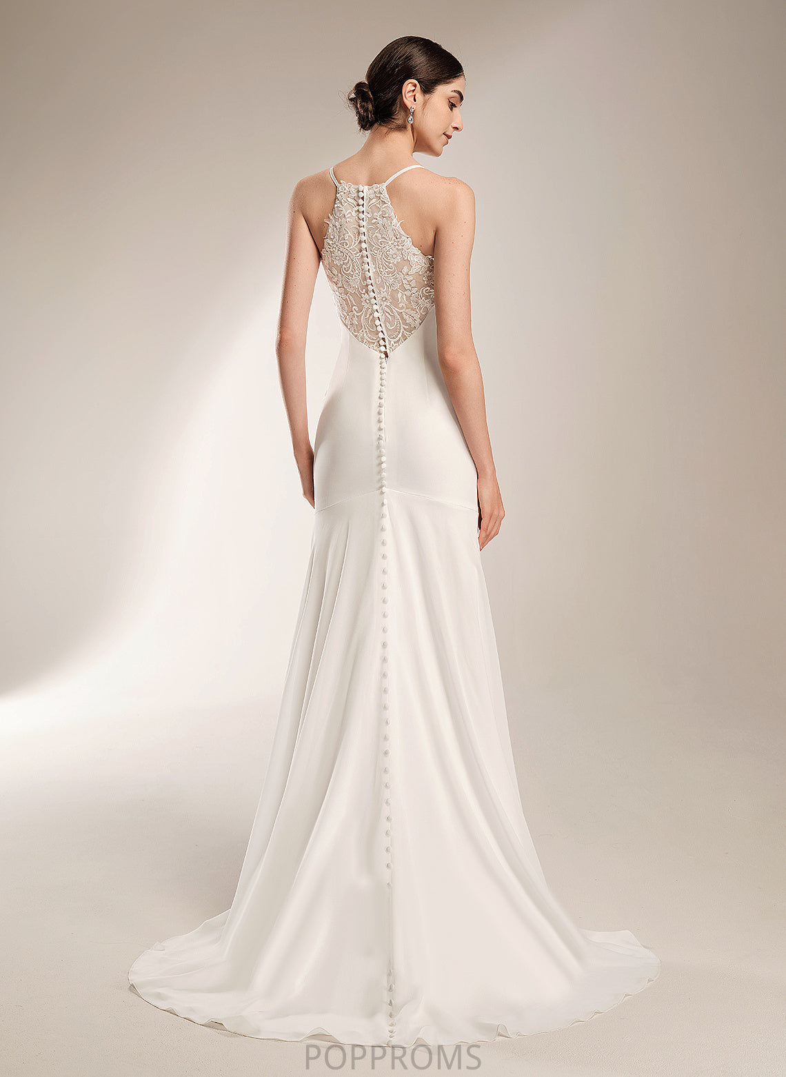 Lace Wedding Jaqueline With Chiffon Court Sheath/Column Train Wedding Dresses V-neck Dress