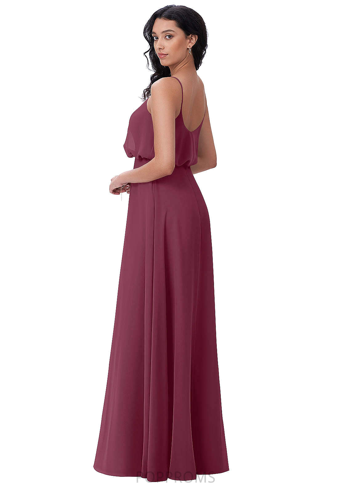 Ximena Sleeveless Spaghetti Staps Natural Waist Off The Shoulder A-Line/Princess Floor Length Bridesmaid Dresses