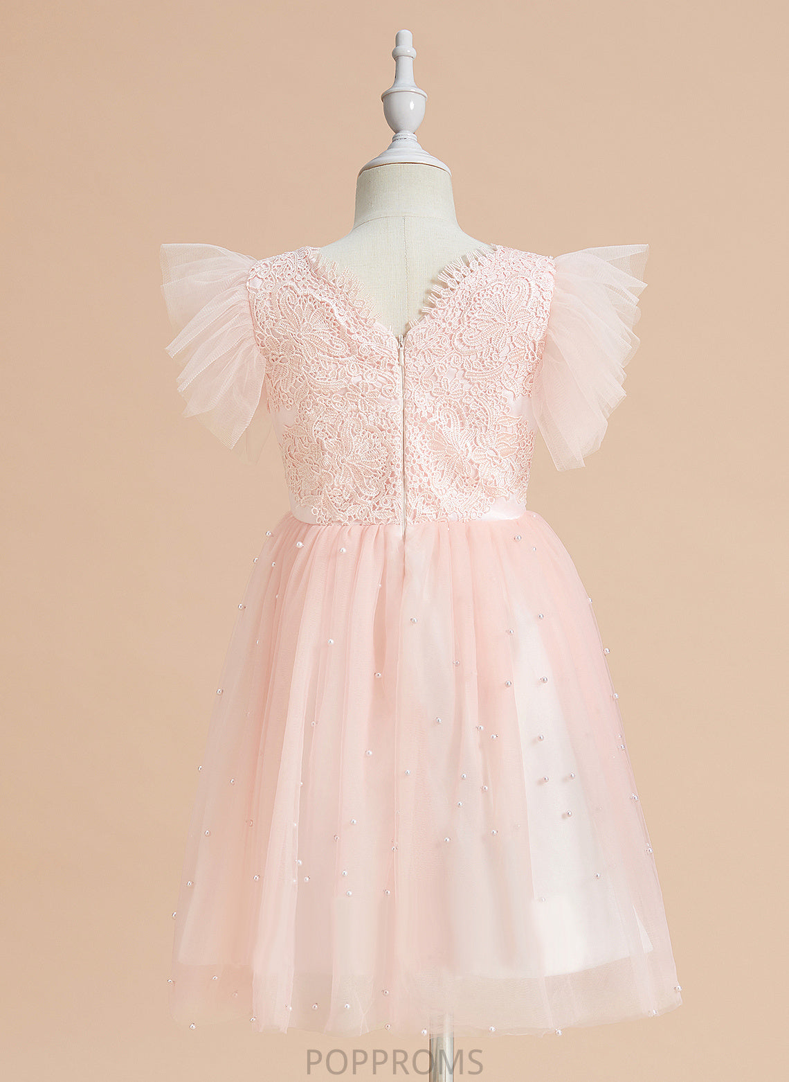 Scoop - Dress Lace Flower Girl Dresses Cassie Flower Knee-length A-Line Girl Satin/Tulle Neck With Sleeveless