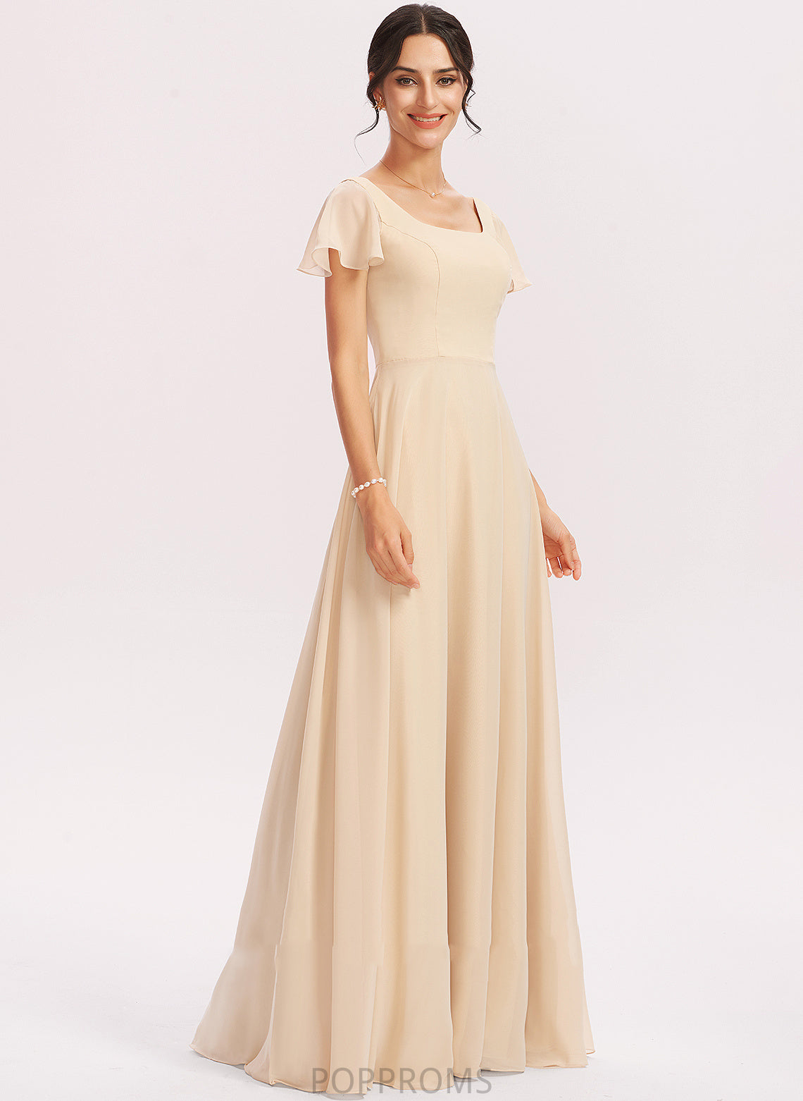 Length Embellishment SquareNeckline Silhouette Neckline CascadingRuffles Fabric Floor-Length A-Line Kenzie A-Line/Princess Floor Length Bridesmaid Dresses