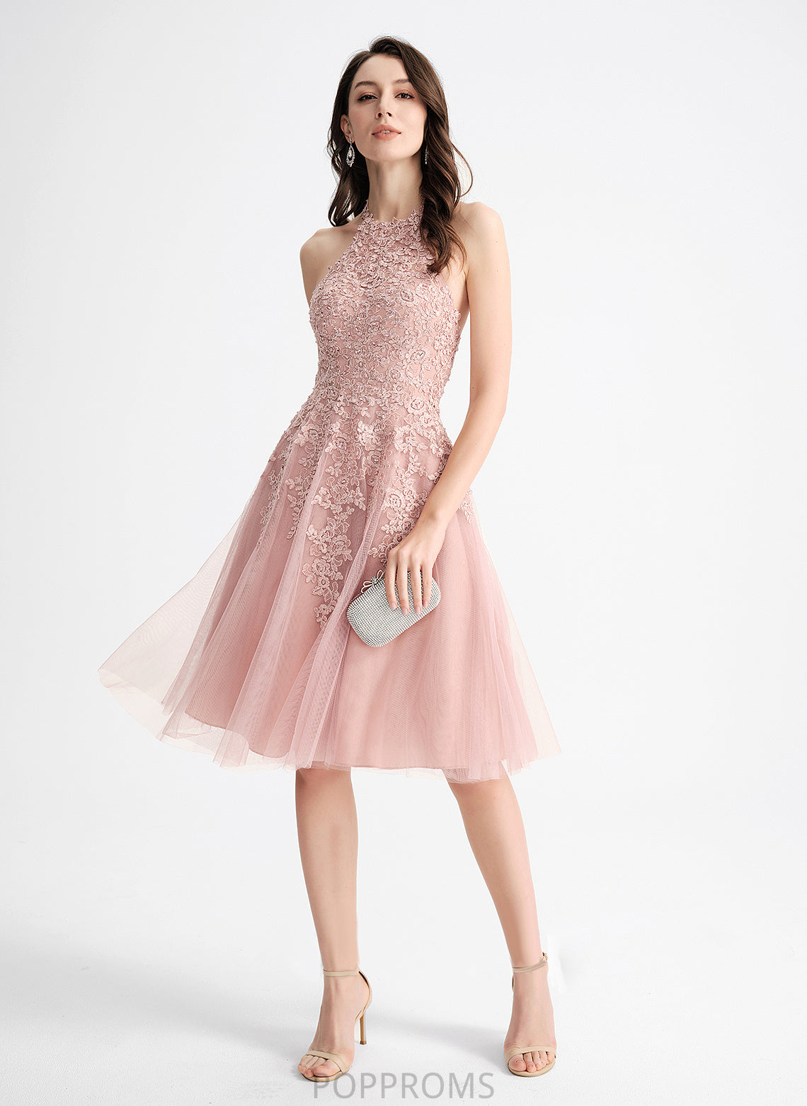 Scoop Tulle Lace Dress Knee-Length Homecoming Dresses Lea A-Line Neck With Homecoming