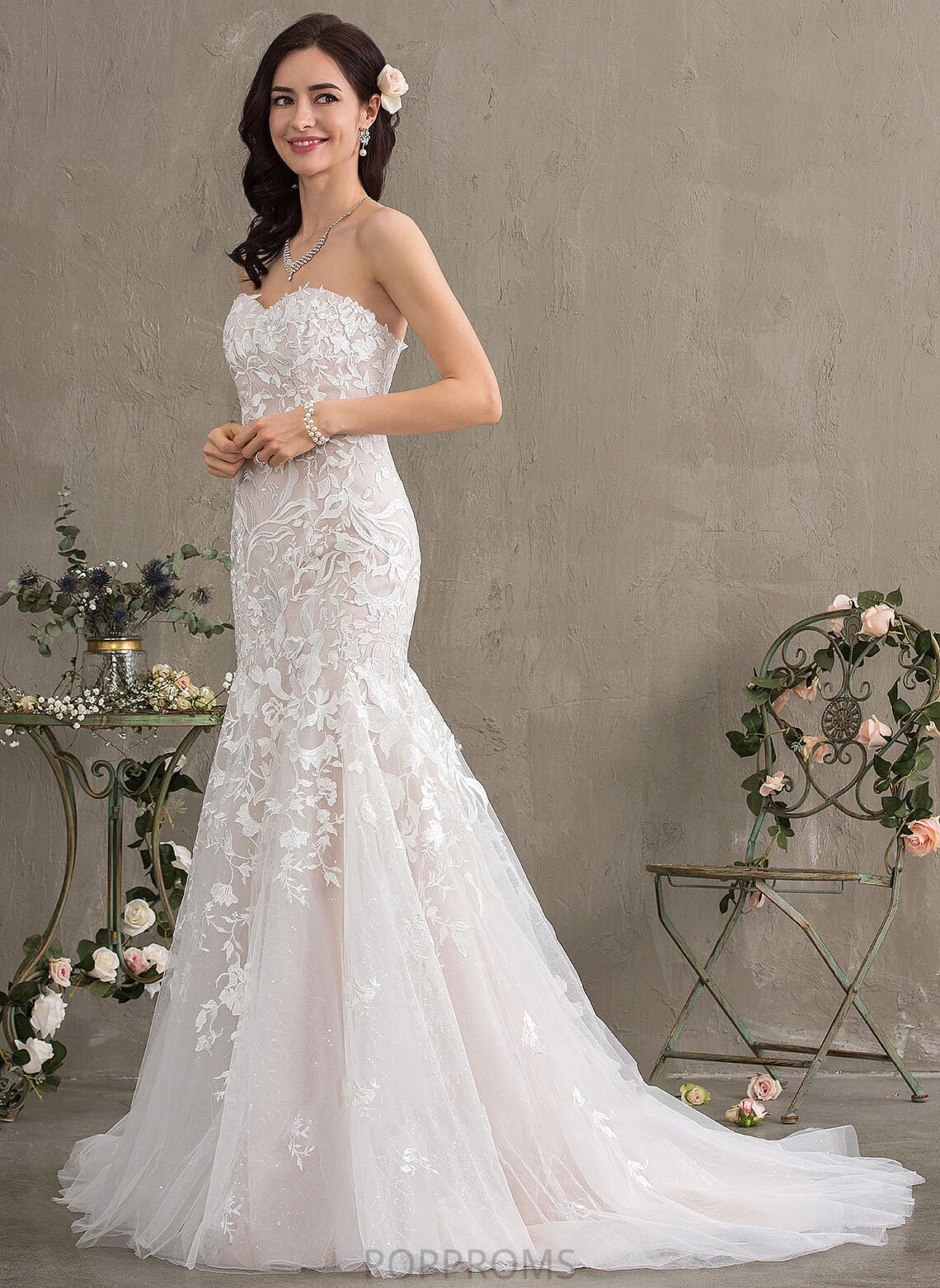 Lace Renata Tulle Train Court Trumpet/Mermaid Sweetheart Dress Wedding Dresses Wedding