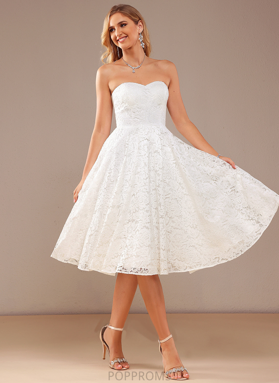 Lace Dress Wedding A-Line Knee-Length Sweetheart Wedding Dresses Rachel