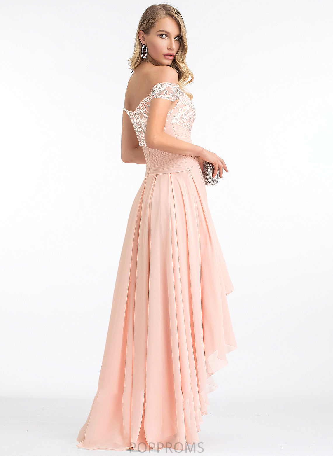 Prom Dresses With Off-the-Shoulder Sequins Chiffon Asymmetrical Destiny A-Line