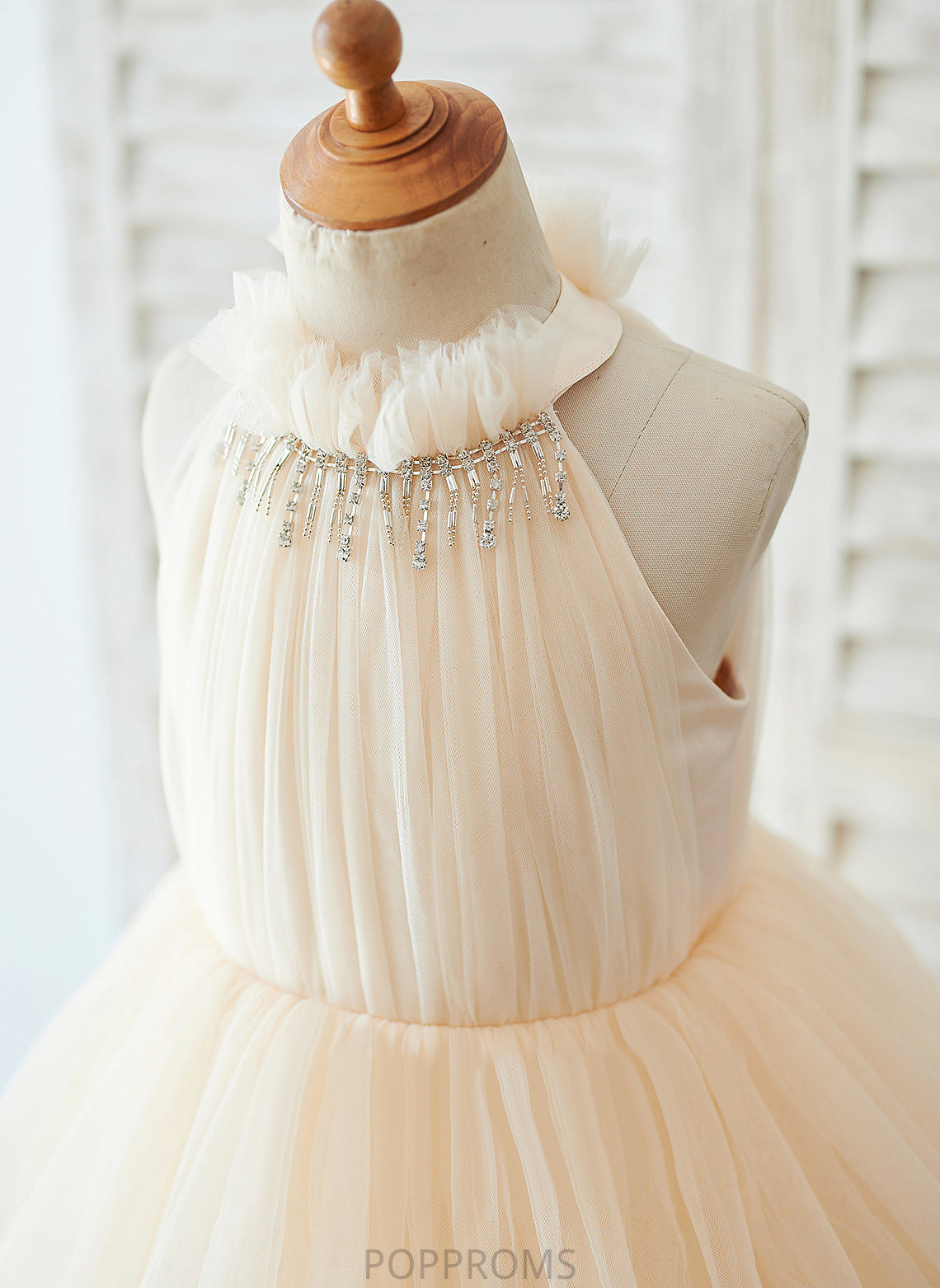 - Flower Flower Girl Dresses Floor-length Sleeveless Dress Neck Tulle Girl High Jaelyn Ball-Gown/Princess