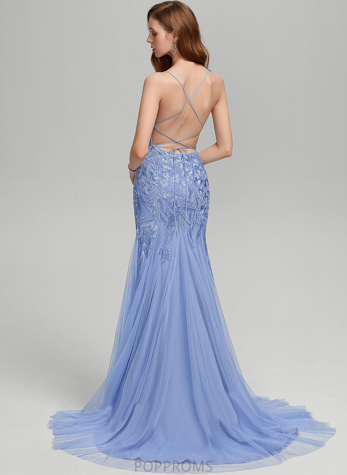 Lace Train Square With Sequins Trumpet/Mermaid Tulle Kristin Prom Dresses Sweep