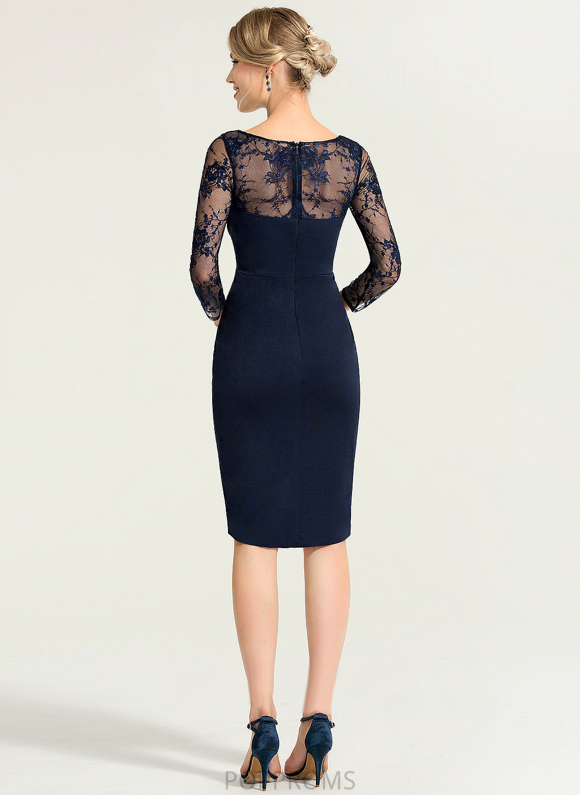 Dress Rachel Asymmetrical Ruffle With V-neck Cocktail Dresses Jersey Lace Sheath/Column Cocktail