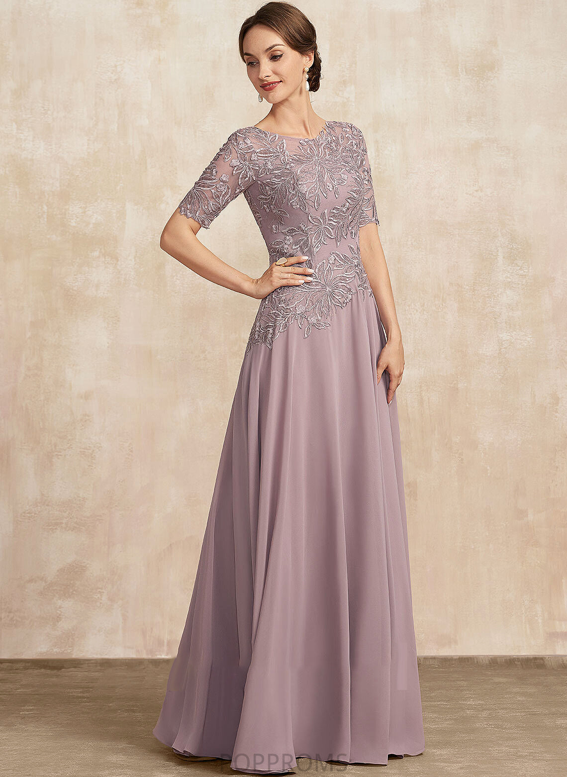 Dress Lace Mother of the Bride Dresses the Mother of Bride Scoop Neck Karlie Floor-Length Chiffon A-Line