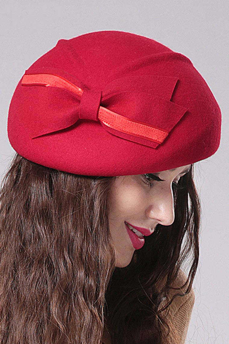 Ladies' Pretty Wool With Bowler /Cloche Hat