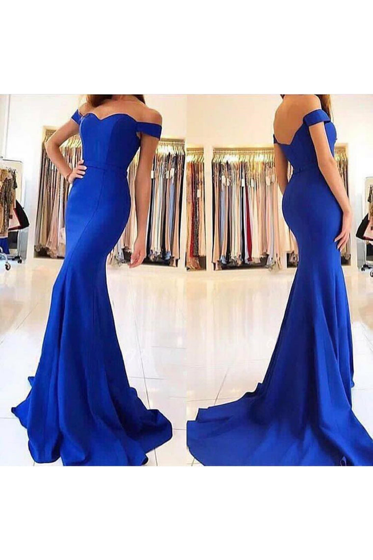 2024 Evening Dresses Mermaid Off The Shoulder Spandex Sweep Train