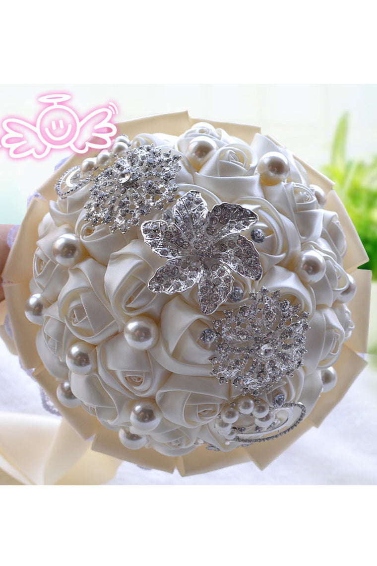 Shiny/Fascinating Round Satin Bridal Bouquets