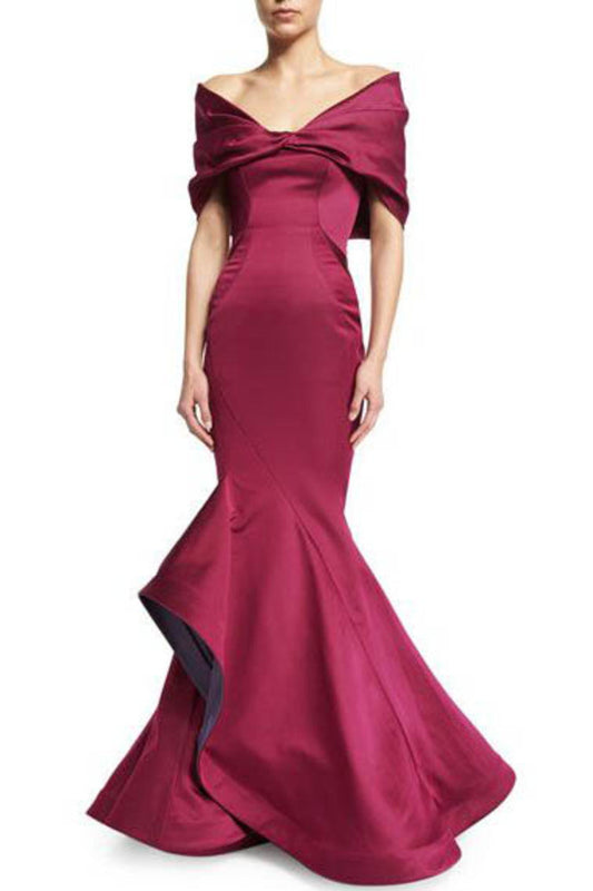 2024 Mermaid Evening Dresses Satin Sweep Train Zipper Up New Arrival