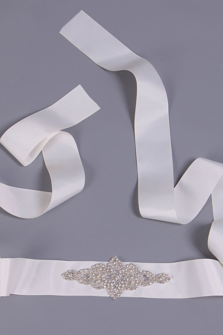 Simple Satin Wedding/Evening Ribbon With Beading