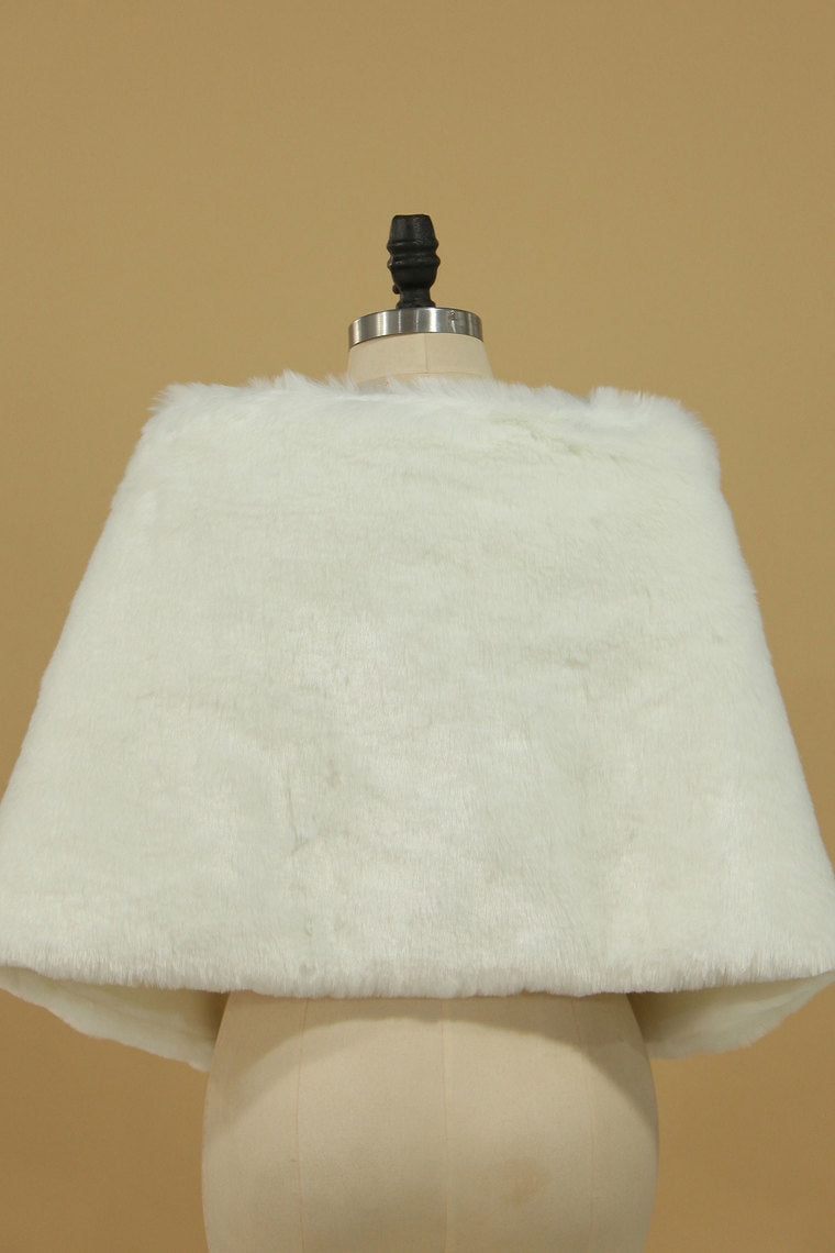 Concise Faux Fur Wedding Wrap