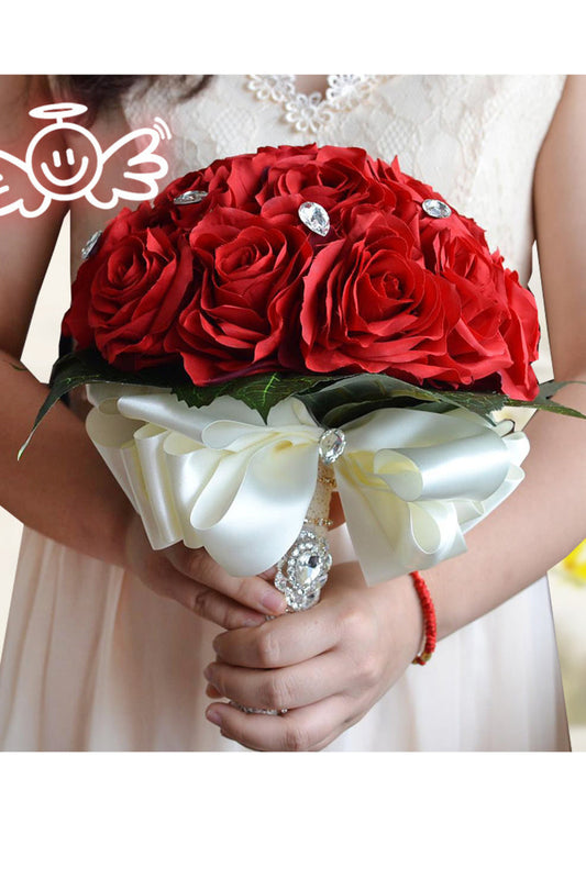 Lovely Round Satin Bridal Bouquets