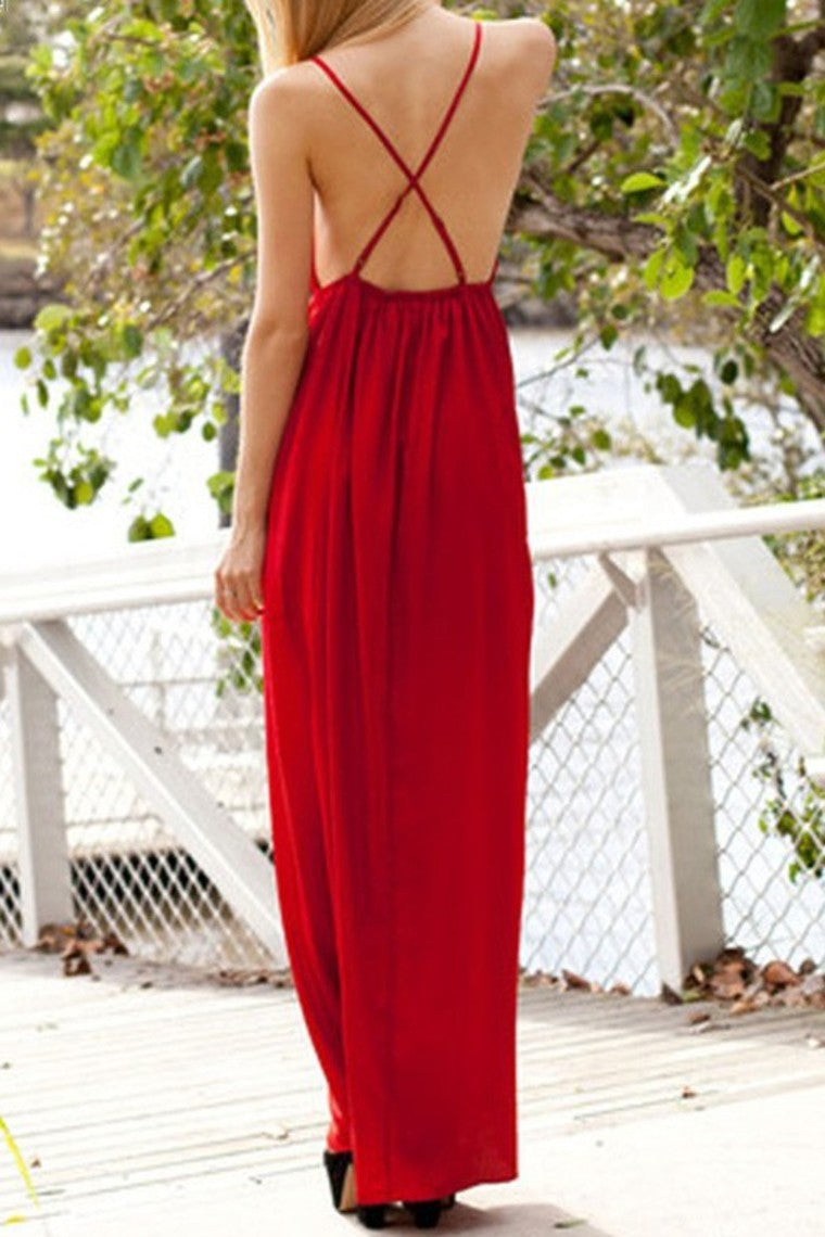 2024 Sexy Open Back Spaghetti Straps A Line Evening Dresses Chiffon