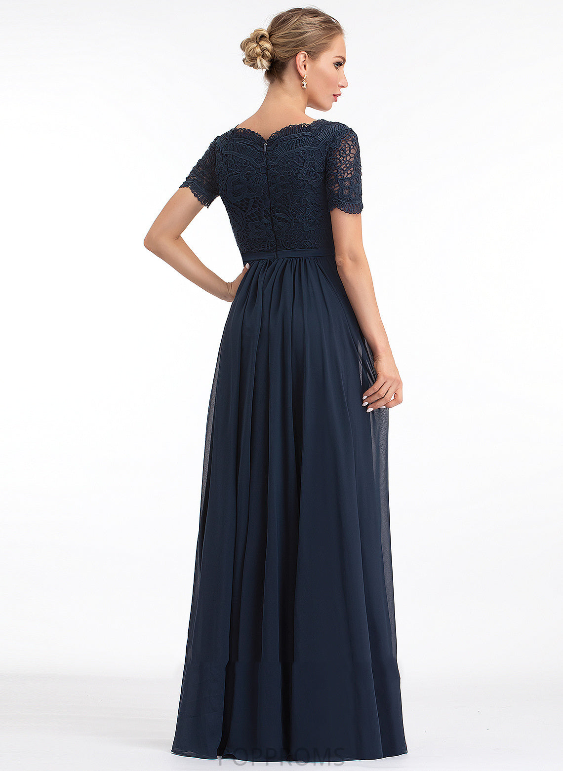 V-neck Silhouette Floor-Length Lace Length Sleeve Neckline Fabric A-Line Kaya Spaghetti Staps Floor Length Bridesmaid Dresses