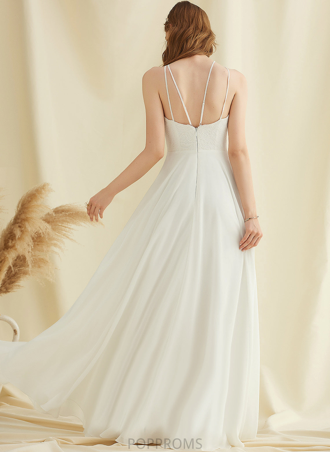 Lace Floor-Length Jamya Wedding Dress A-Line Wedding Dresses Chiffon