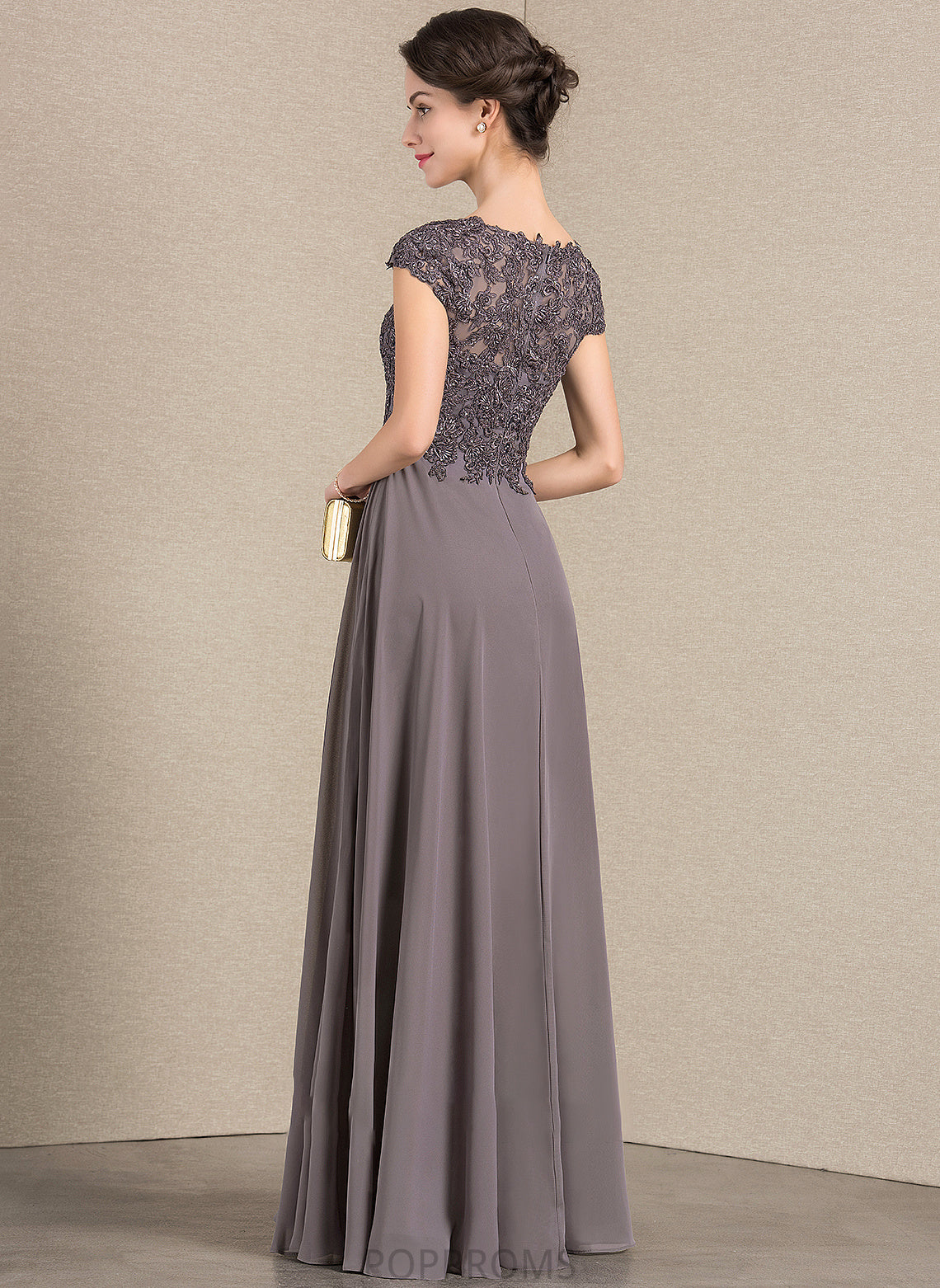 Chiffon Mother Floor-Length of Mother of the Bride Dresses Scoop Neck Beading With A-Line Nathalia Bride the Lace Dress