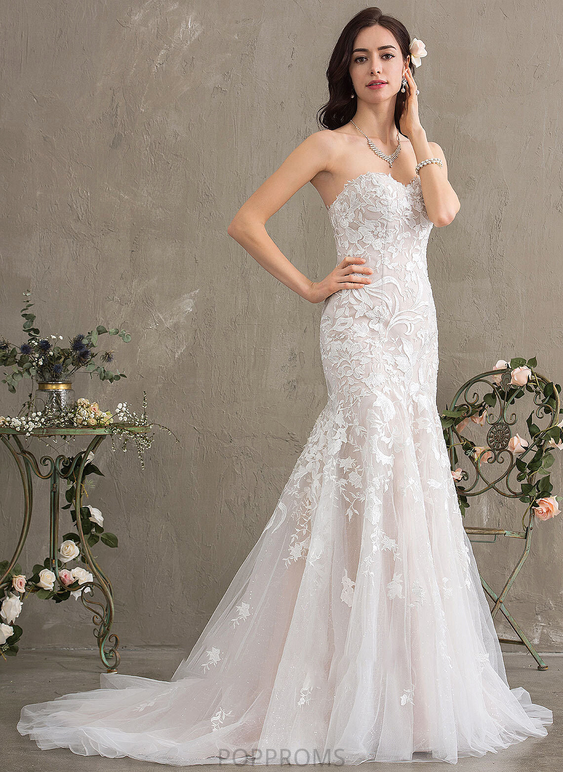 Lace Renata Tulle Train Court Trumpet/Mermaid Sweetheart Dress Wedding Dresses Wedding