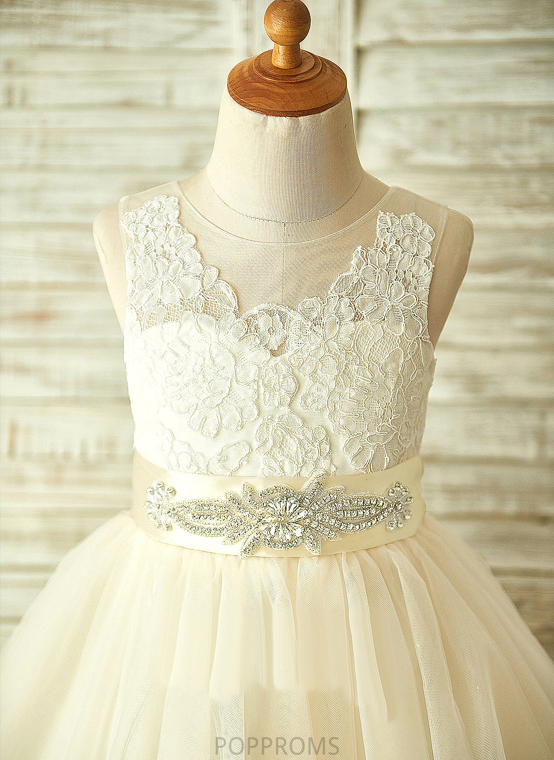 Neck Sleeveless Bow(s) - Sadie With A-Line Flower Girl Dresses Scoop Flower Dress Knee-length Tulle/Lace Girl