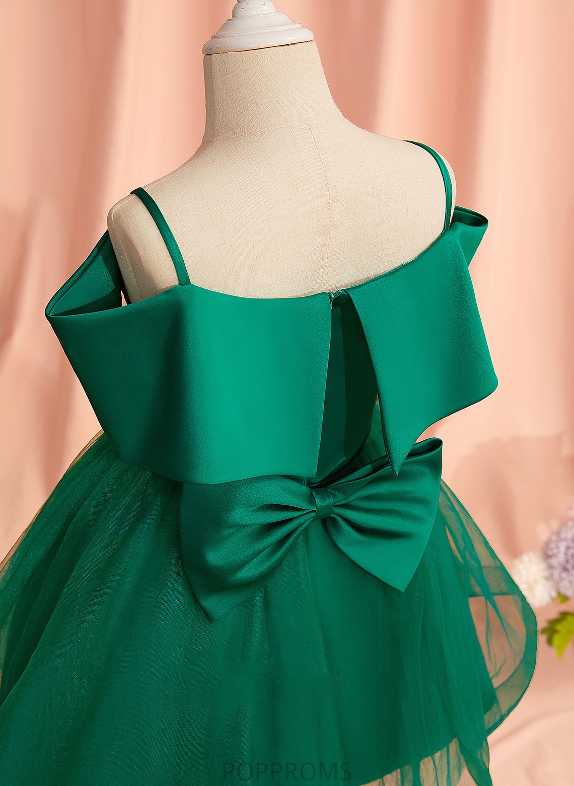 Flower Girl Dresses Bow(s) - Yoselin Flower With Girl Off-the-Shoulder Sleeveless Dress Knee-length Satin/Tulle A-Line