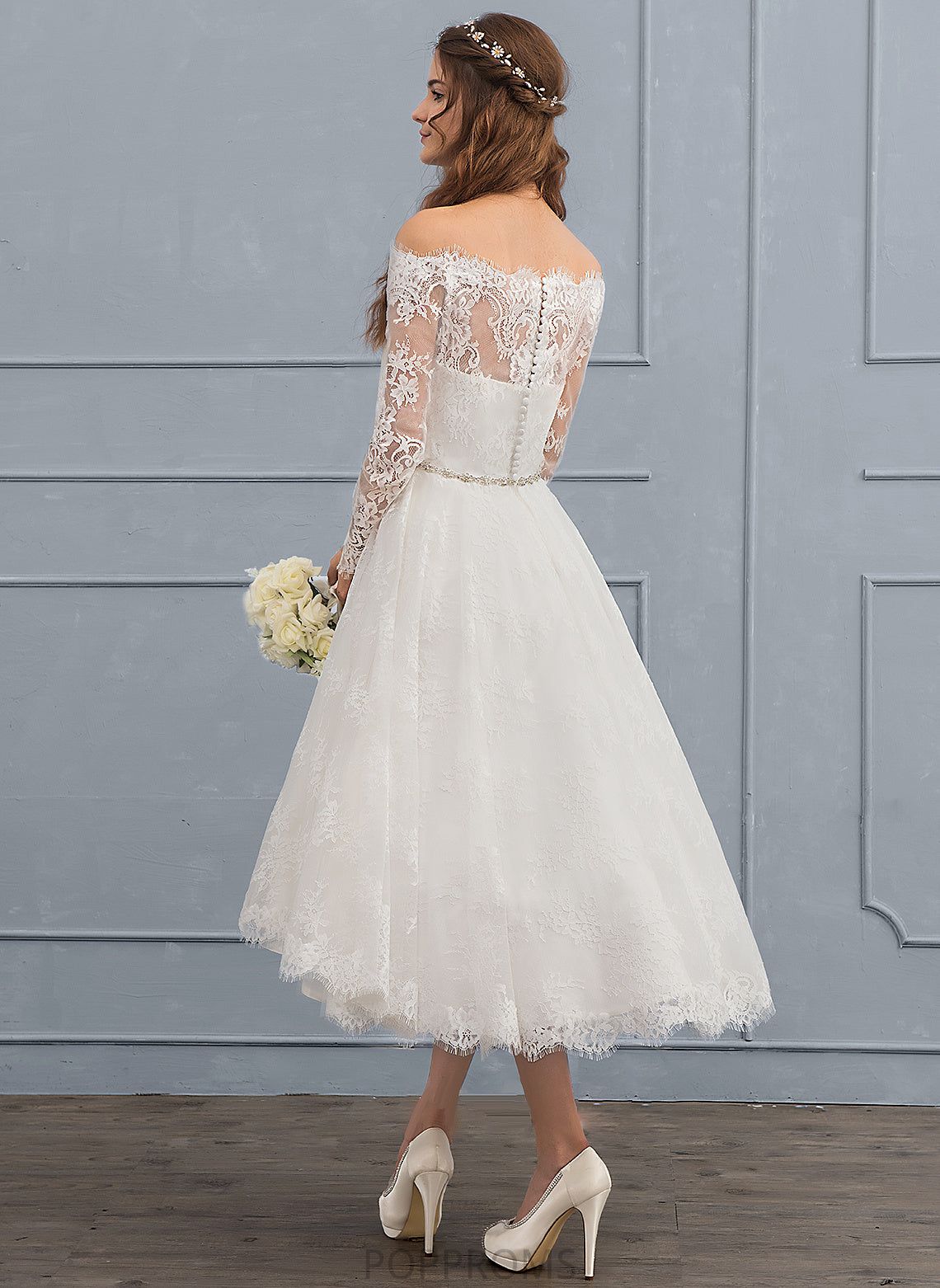 Asymmetrical A-Line Beading Wedding With Lace Wedding Dresses Dress Jaylin