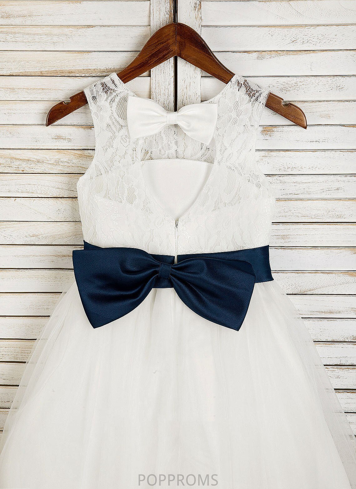 - Hole Tea-length sash) Girl With Sash/Bow(s)/Back Dress Scoop (Undetachable Judy Flower Girl Dresses Tulle/Lace Neck Sleeveless Flower A-Line/Princess