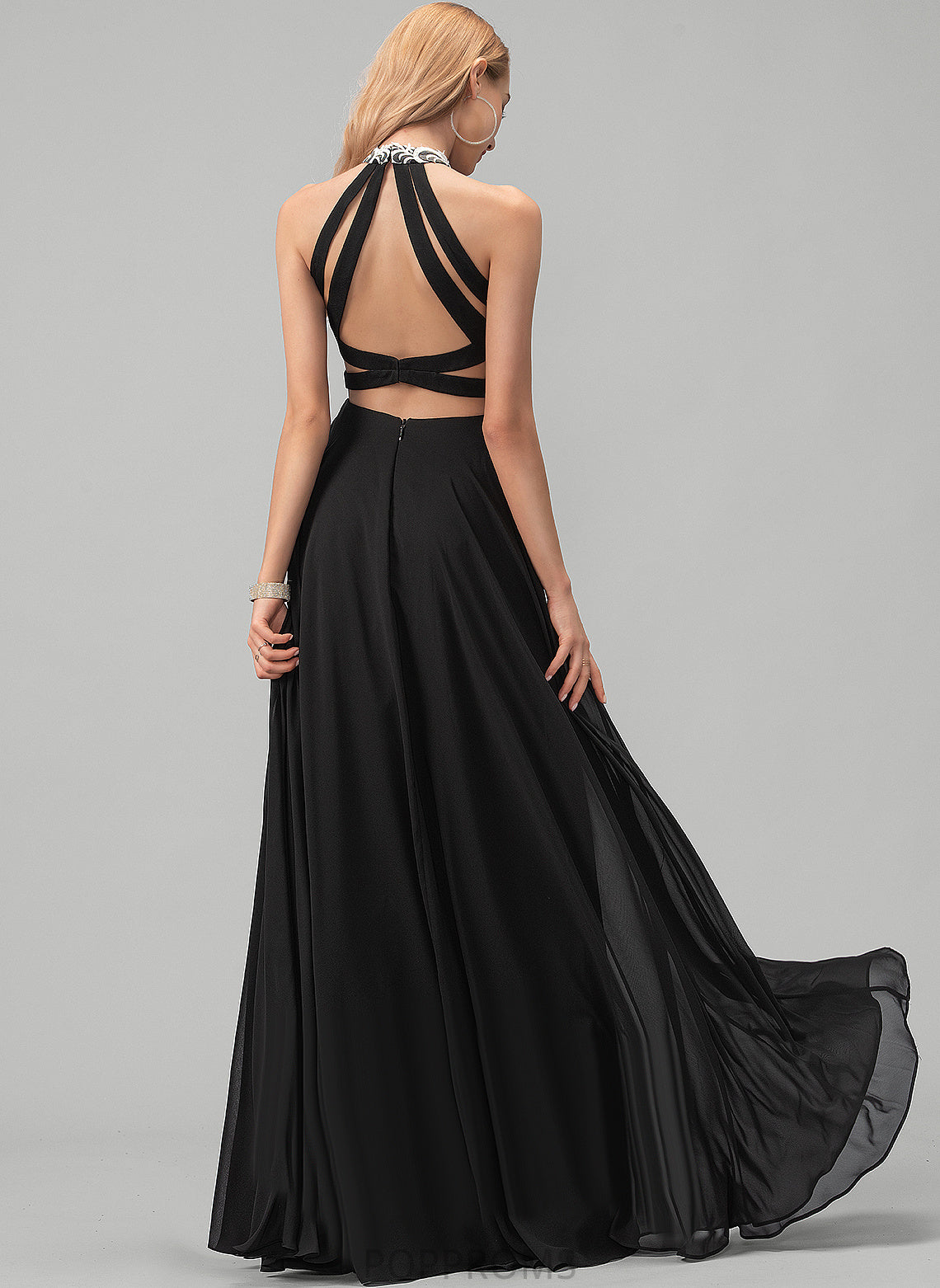 Prom Dresses A-Line Chiffon Scoop Kenya Floor-Length