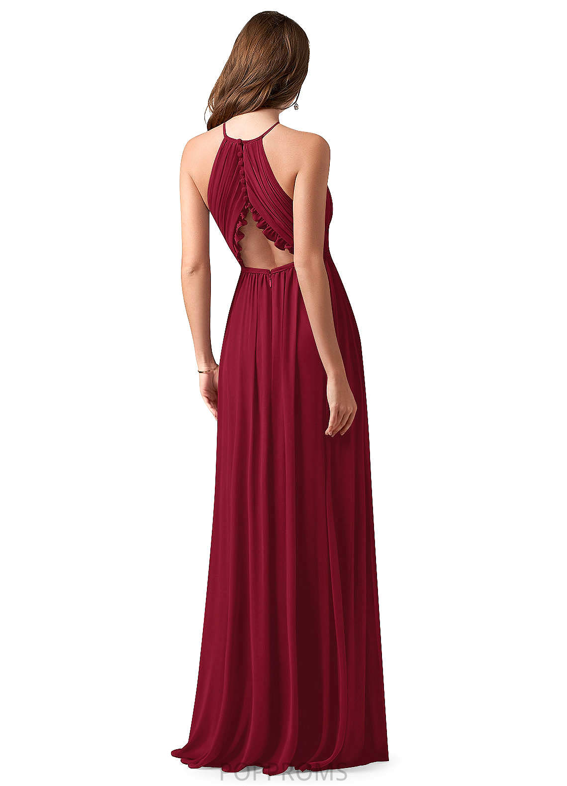 Val Sleeveless Natural Waist A-Line/Princess Floor Length Scoop Bridesmaid Dresses