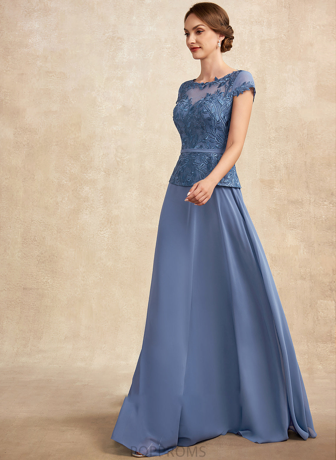 Kennedy Lace of Mother Mother of the Bride Dresses the Neck Bride Chiffon Scoop Dress A-Line Floor-Length