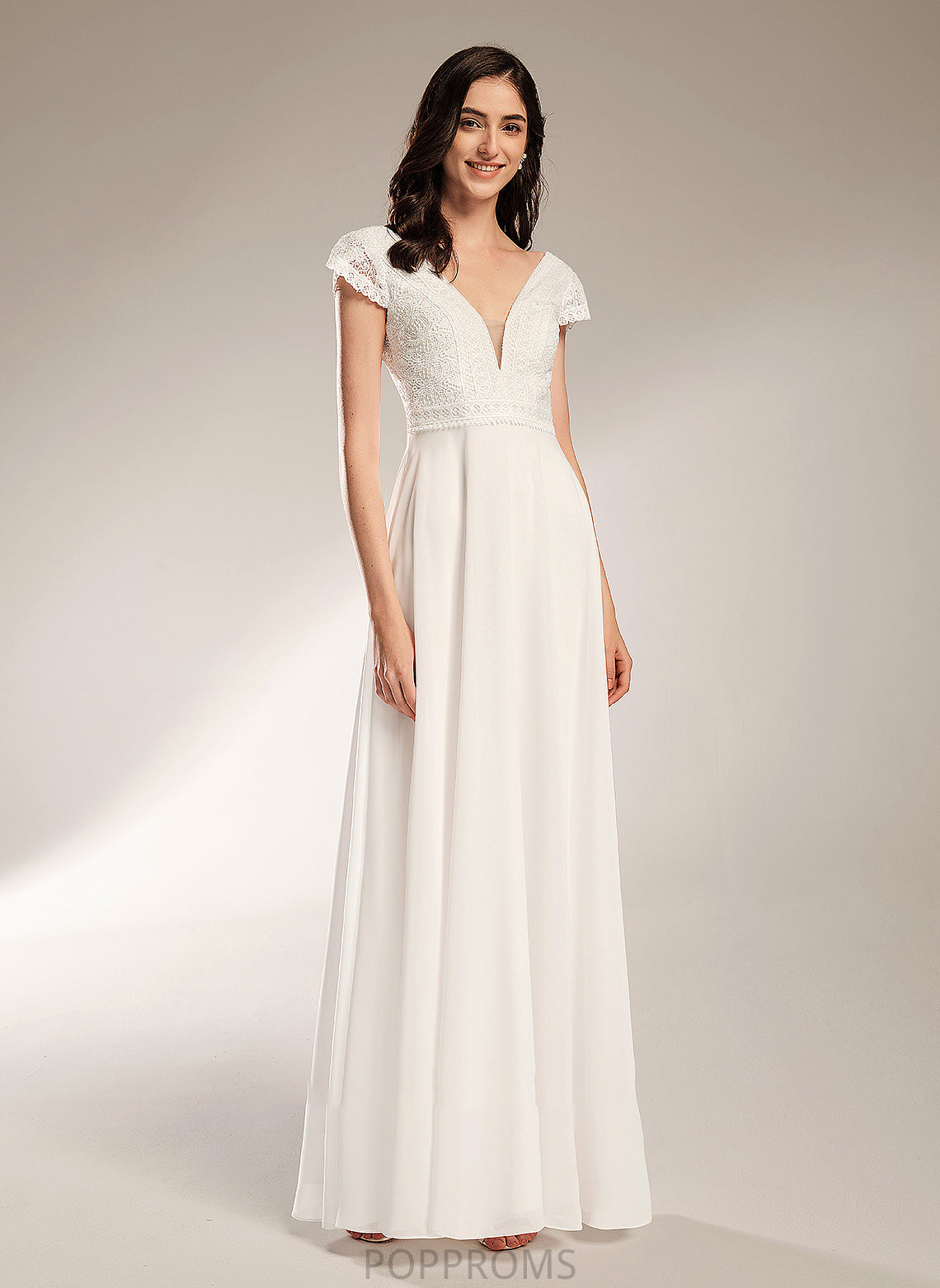 Wedding A-Line Cameron Wedding Dresses Floor-Length V-neck Dress