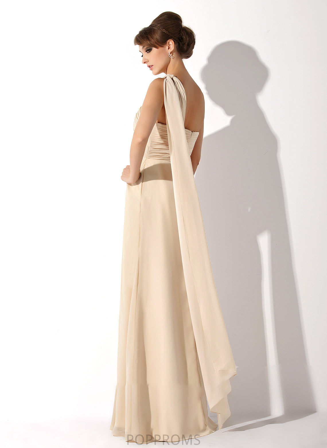 Nan Bride of With the Chiffon Mother Ruffle Empire One-Shoulder Mother of the Bride Dresses Floor-Length Dress