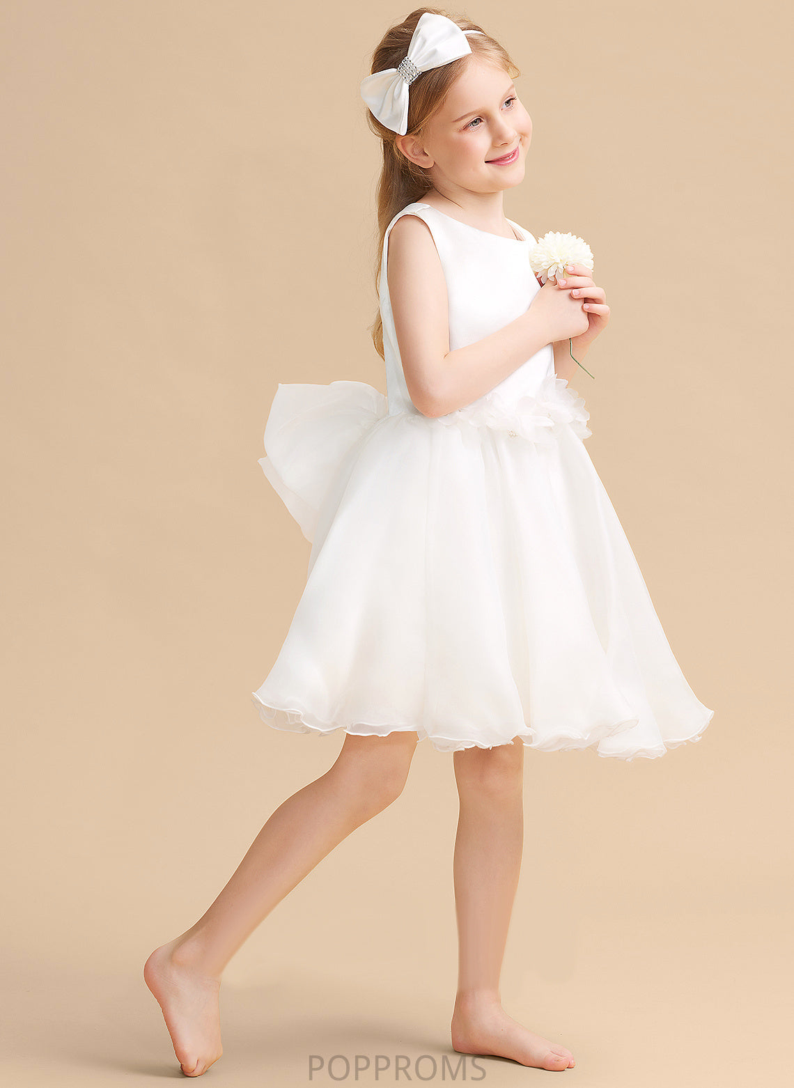 Flower Sleeveless - Scoop Organza Neck Flower Girl Dresses Dress Whitney A-Line Knee-length Girl