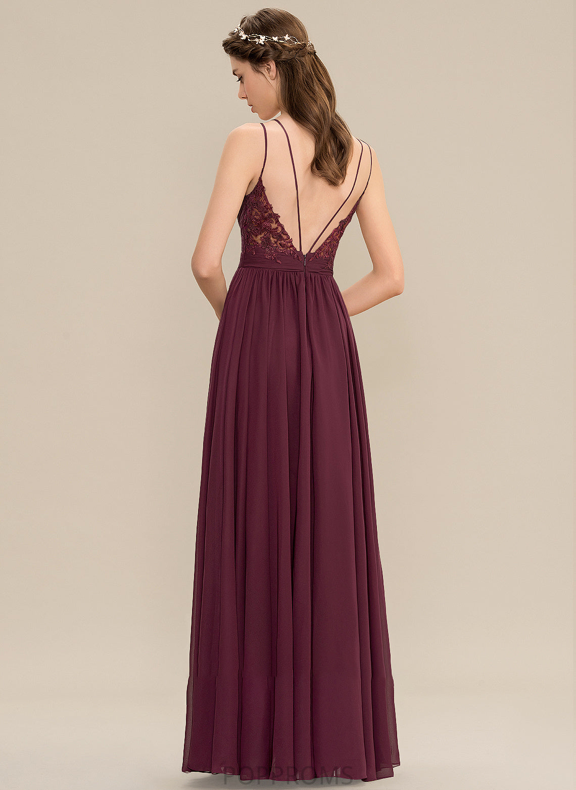 Floor-Length A-Line V-neck Embellishment Length Ruffle Neckline Silhouette Fabric Mila Sleeveless Floor Length Bridesmaid Dresses