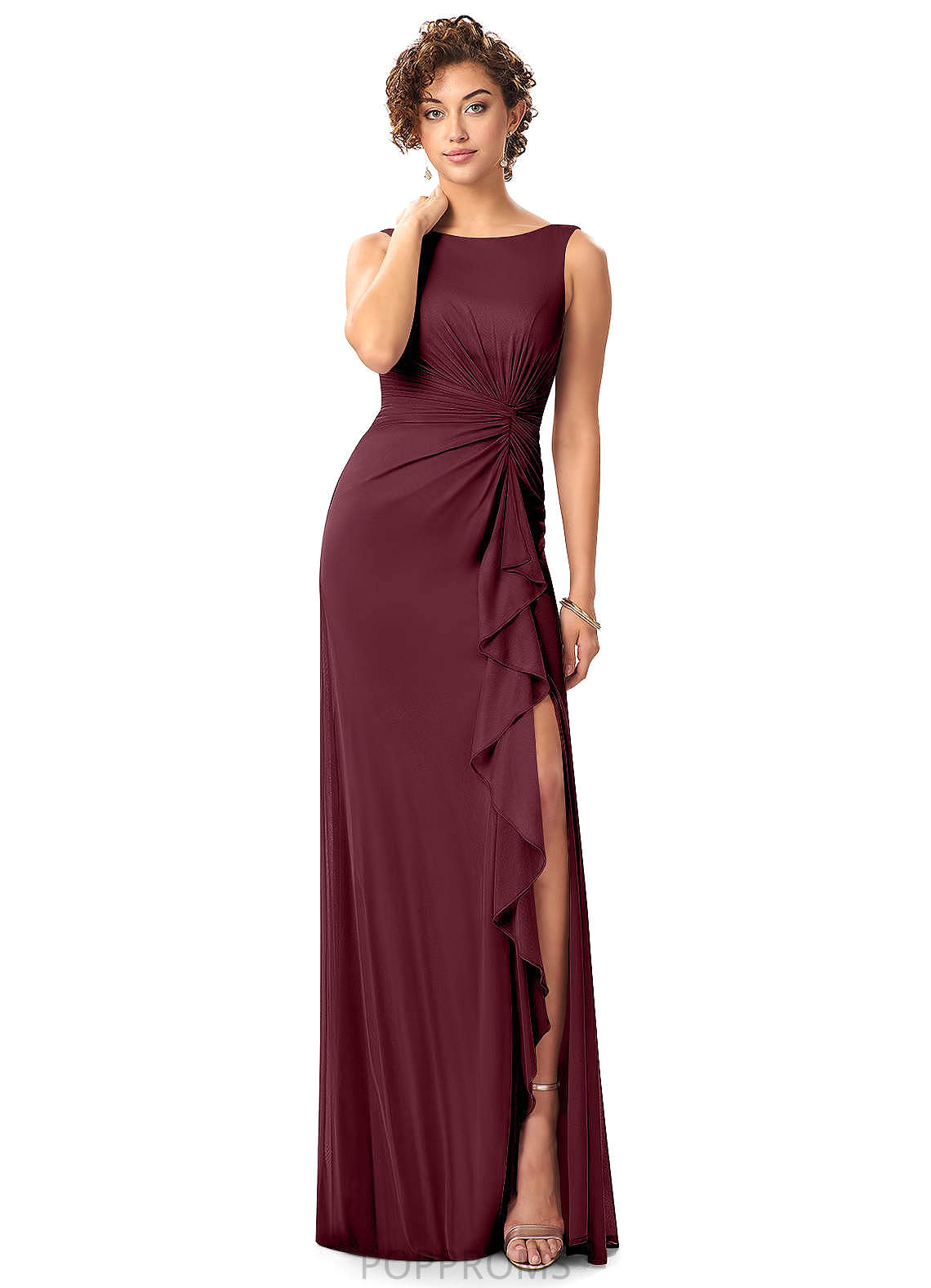 Viola Sleeveless Floor Length Natural Waist Straps A-Line/Princess Bridesmaid Dresses