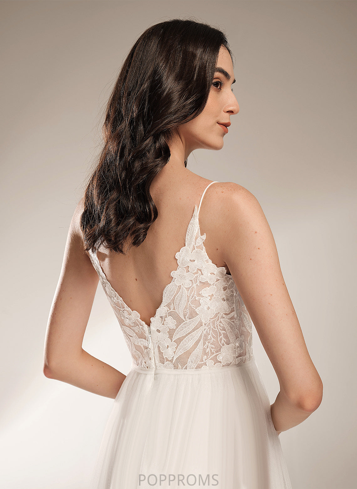 Tea-Length Dress V-neck Emerson Wedding A-Line Lace Wedding Dresses Tulle