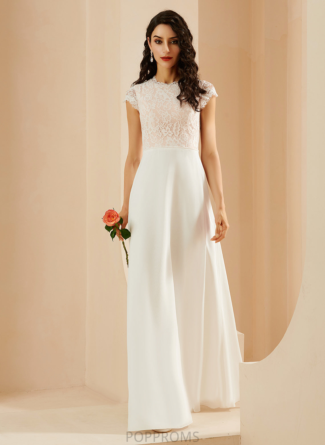 Wedding Dresses Dress Wedding Elianna A-Line Chiffon Scoop Lace Floor-Length