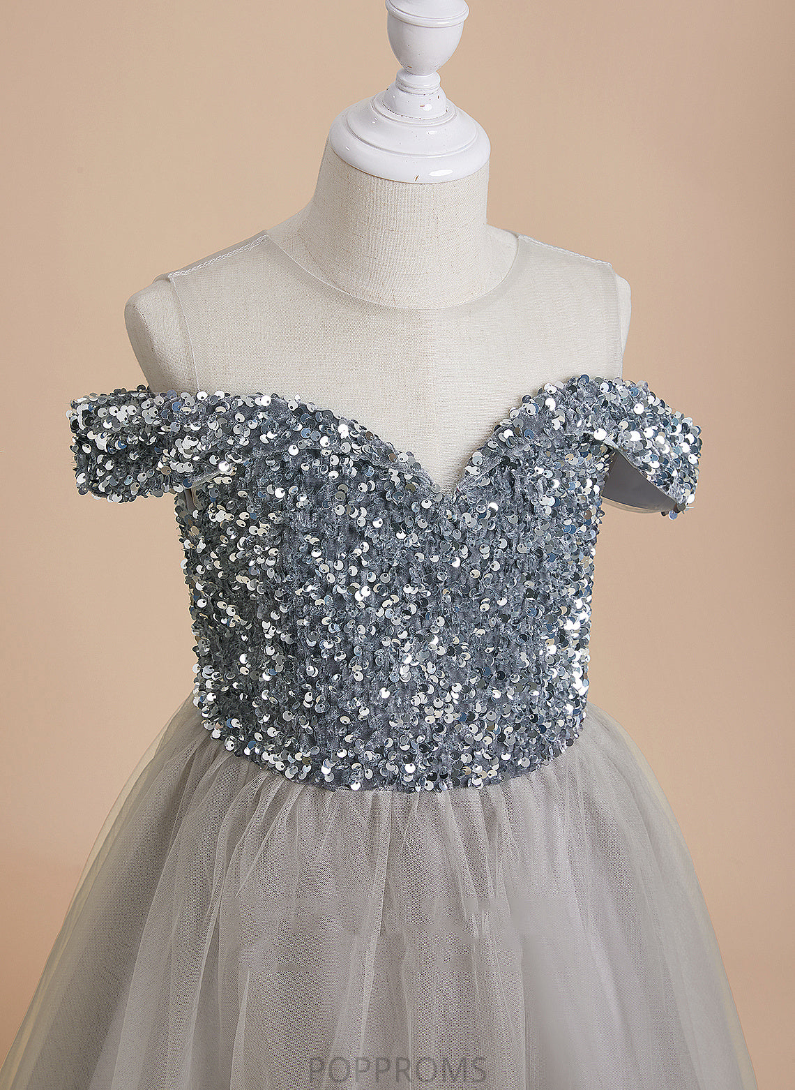 Scoop Tulle/Sequined Dress Aiyana - Sleeveless Flower Girl Dresses Neck A-Line Flower Girl Floor-length