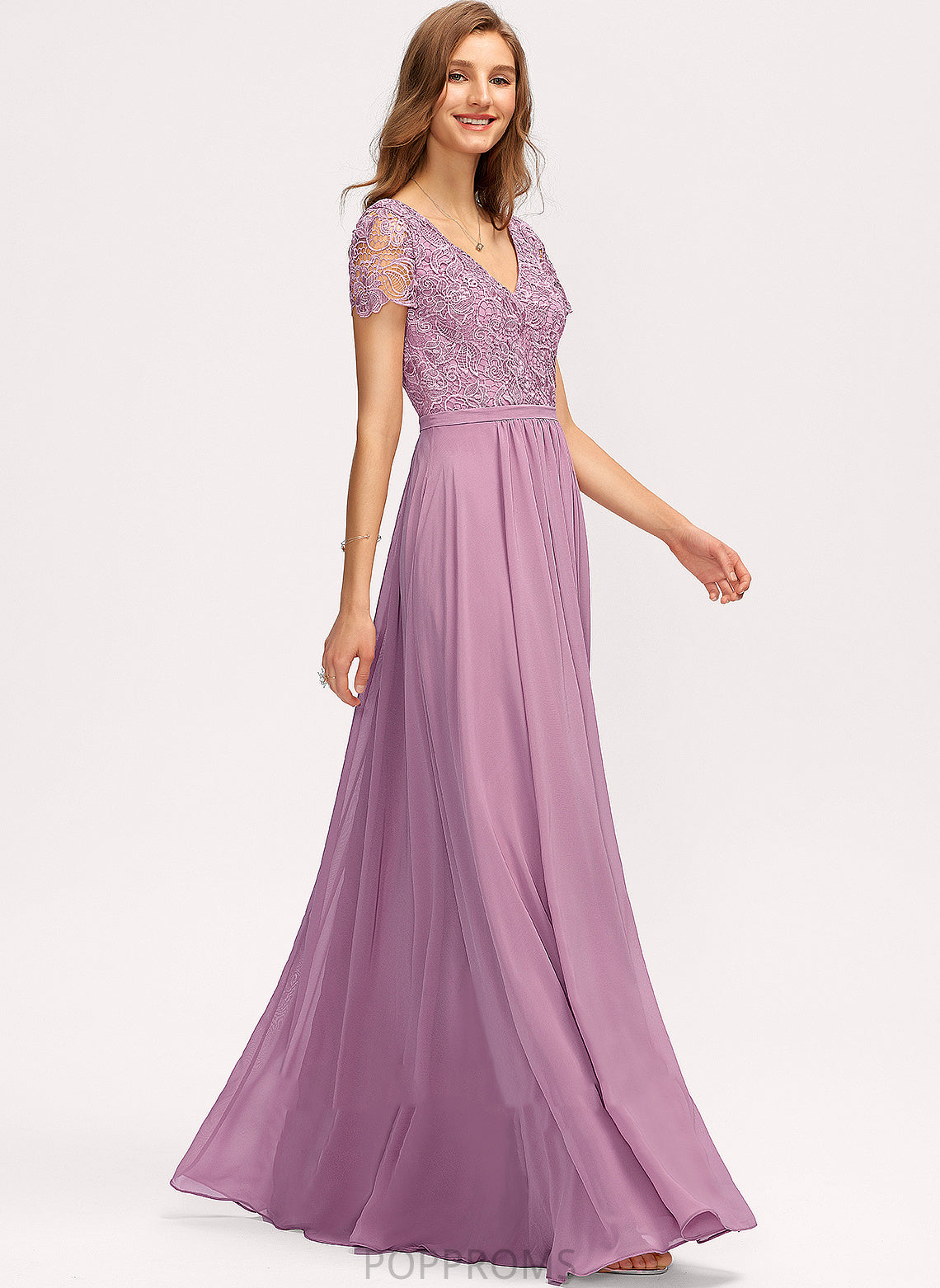 Length Neckline Silhouette SplitFront Fabric Floor-Length Embellishment A-Line V-neck Aniyah Sleeveless Floor Length Bridesmaid Dresses