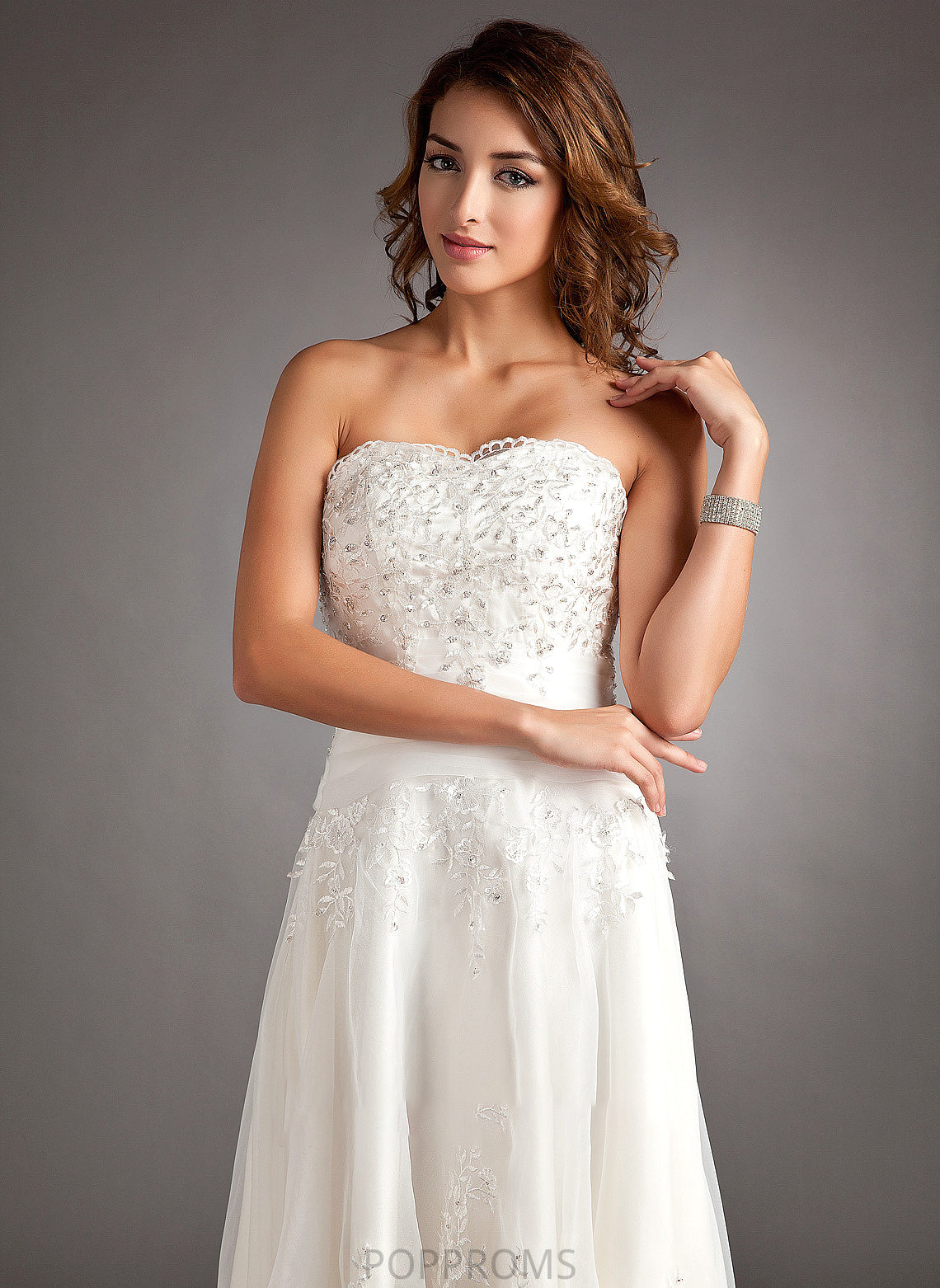 Beading Dress With Asymmetrical Lace Tulle Sweetheart A-Line Wedding Carla Wedding Dresses