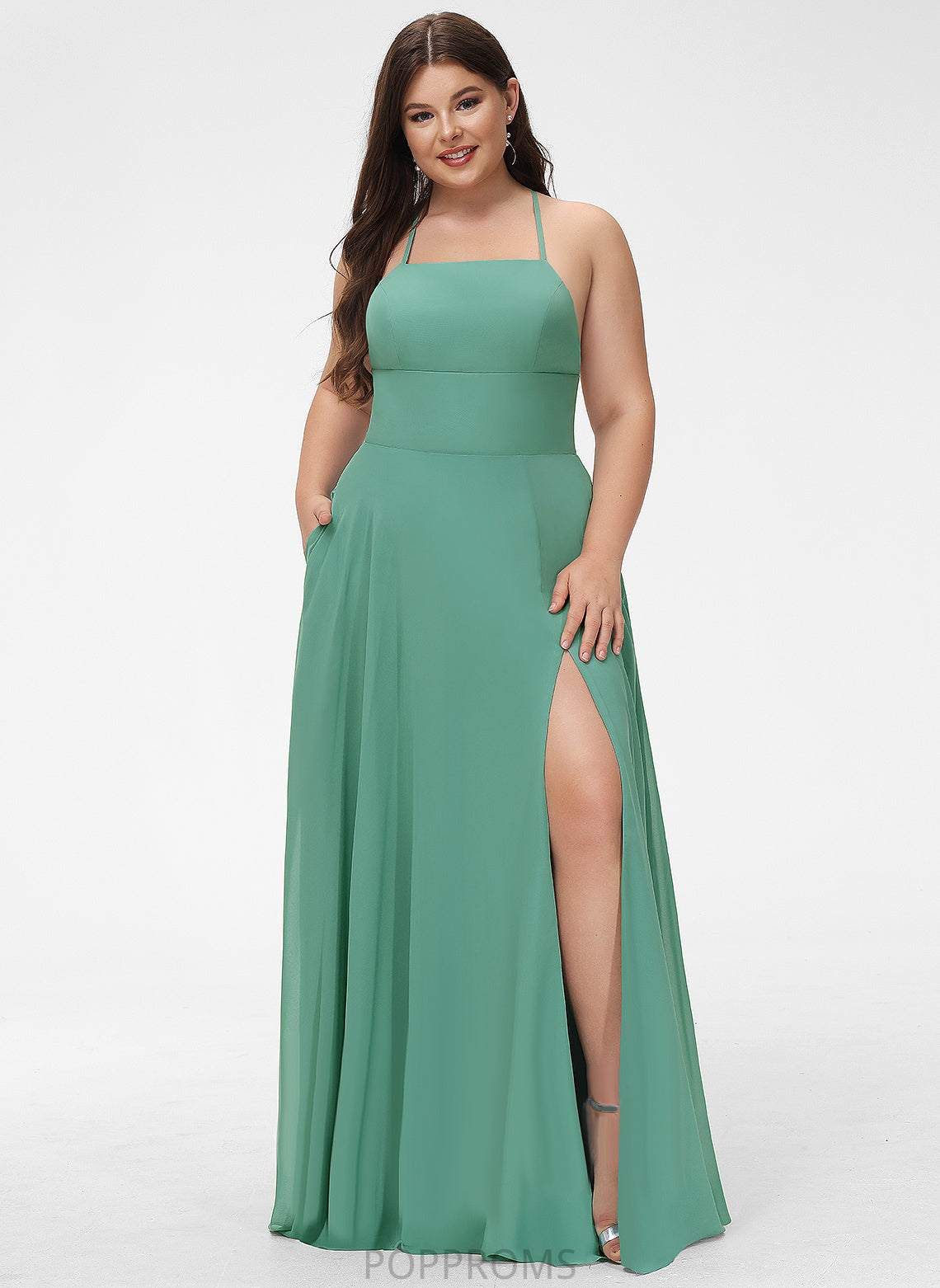 Square Prom Dresses A-Line Sofia Floor-Length Chiffon