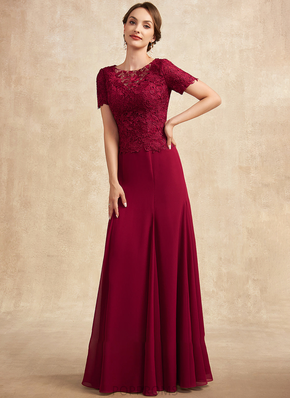 of Dress Lace Mother of the Bride Dresses Scoop Scarlet Floor-Length Trumpet/Mermaid the Mother Bride Neck Chiffon