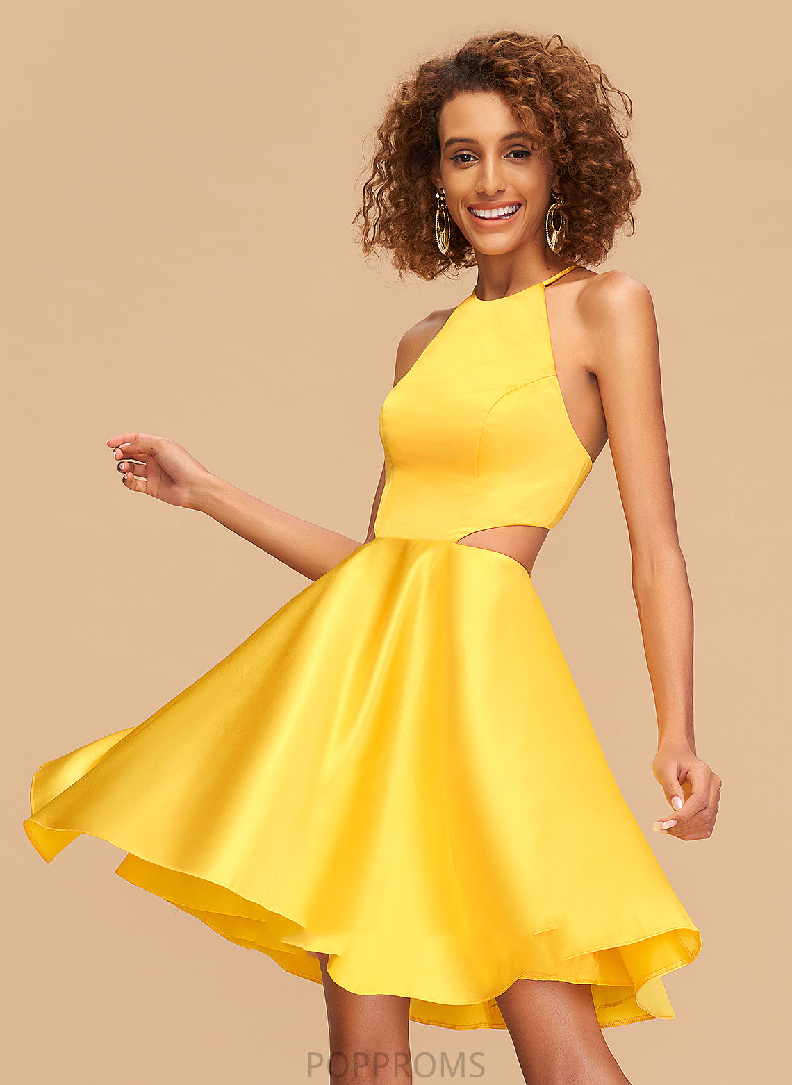 Neck Homecoming Dresses Scoop Satin Short/Mini Dress A-Line Lillian Homecoming