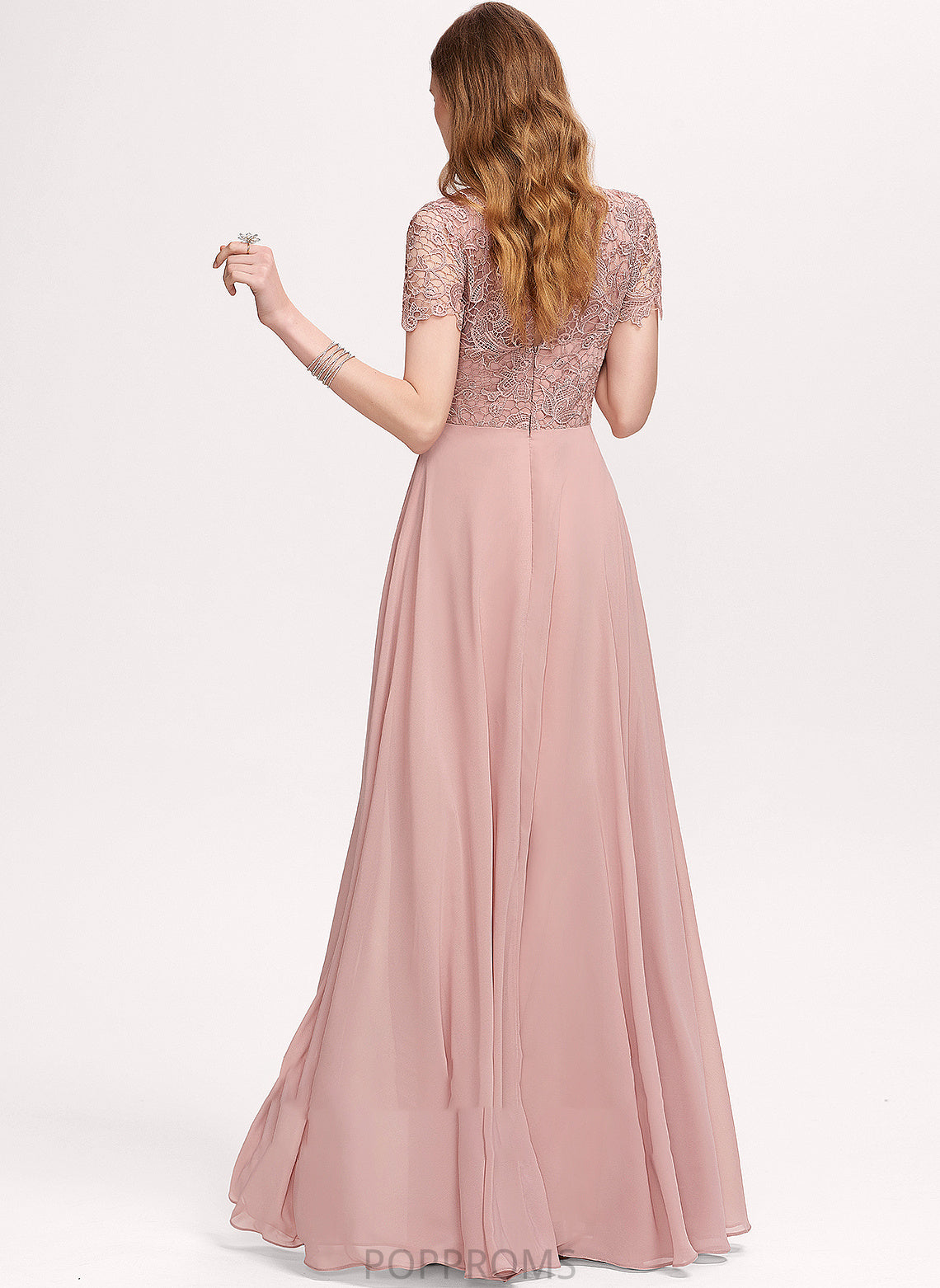 With Chiffon Brielle Prom Dresses A-Line Sequins Scoop Floor-Length Neck