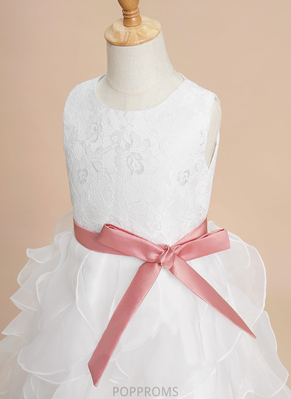 Sleeveless - Girl With Organza Neck Dress Scoop Ball-Gown/Princess Flower Shiloh Flower Girl Dresses Lace/Sash Tea-length