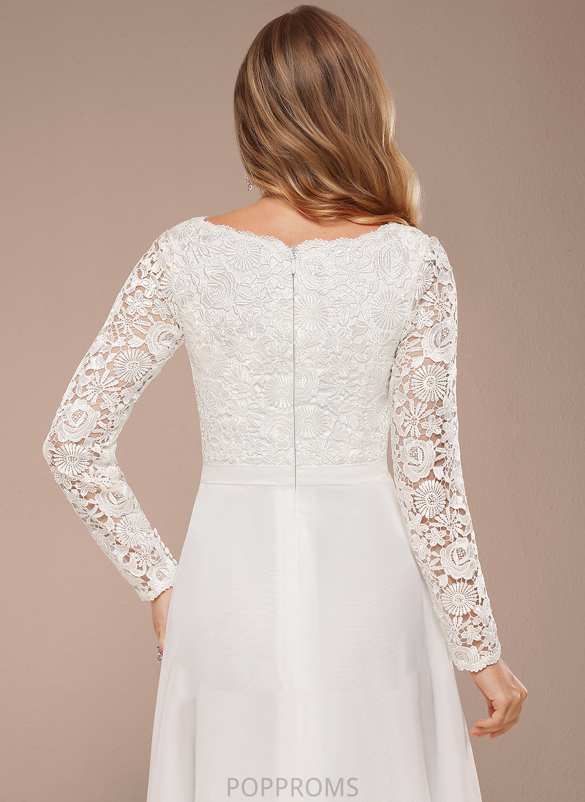 Lace Wedding Jaylyn Dress Asymmetrical Wedding Dresses A-Line Chiffon V-neck